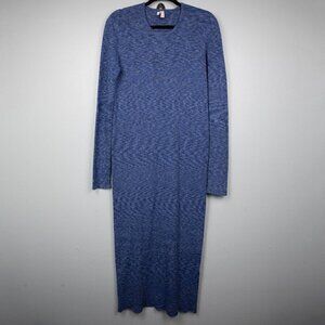 Tibi printed combed crewneck shift midi dress-M